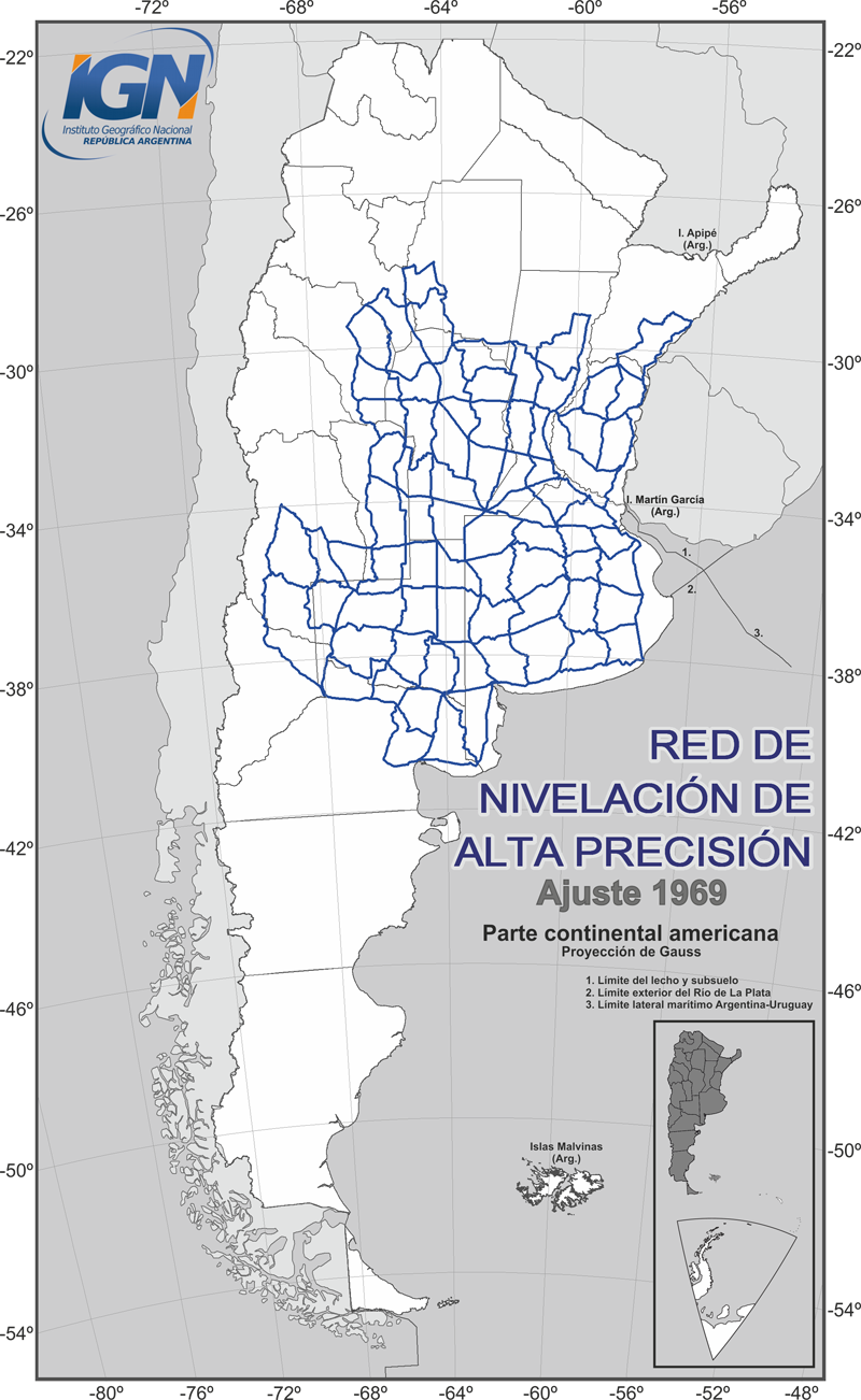 Mapa de la Red de Alta Precisión 1969